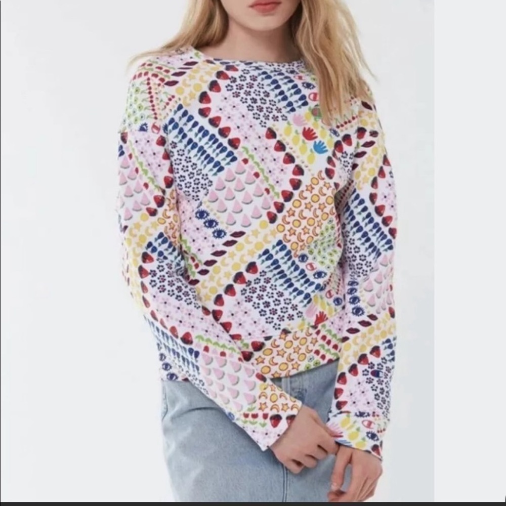 Champion x Susan Alexandra Fruit Moon Sun Reverse Weave Pullover Sweatshirt S